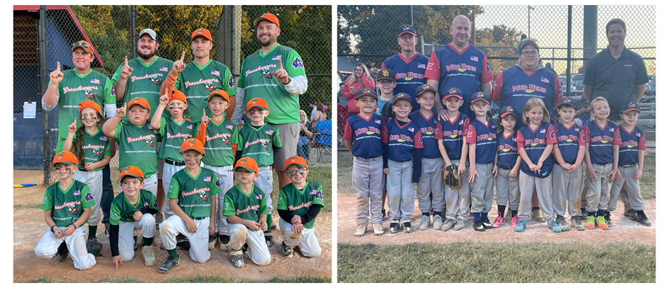 Fall Tball Champs & Runner-ups: Grasshoppers & Mud Hens